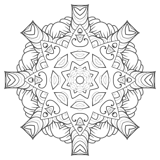 Fiore di pagina da colorare mandala disegnato a mano