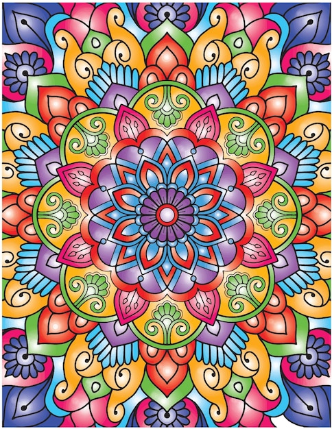 Hand Drawn Mandala Coloring Pages For Adult Coloring Book. Floral Hand Drawn Mandala Coloring Page.