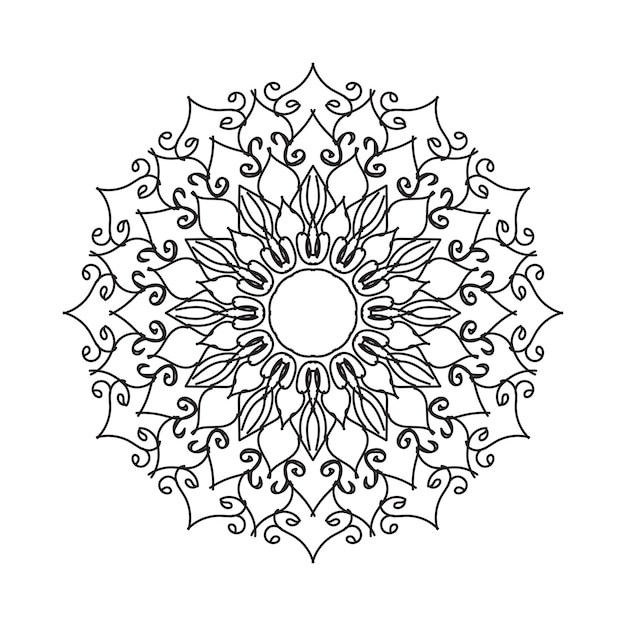 Hand drawn mandala decoration in ethnic doodle ornament