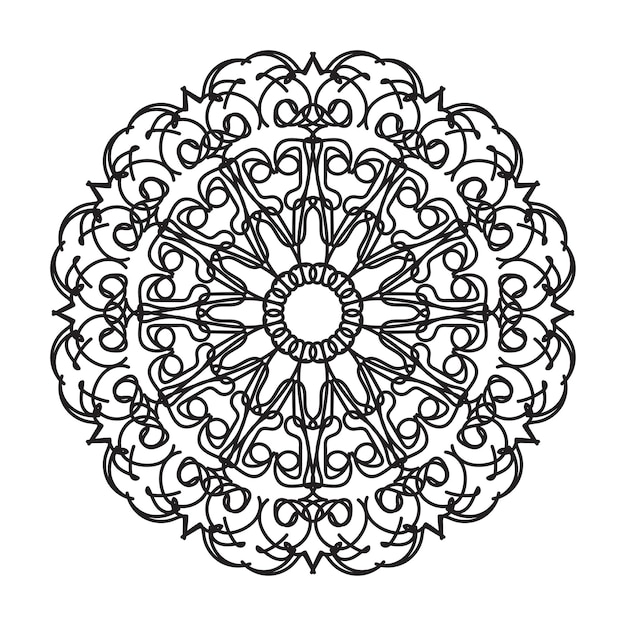Ручной рисунок мандалы в этническом восточном орнаменте каракулей