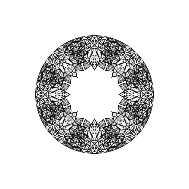 Hand drawn mandala decoration in ethnic oriental doodle ornament