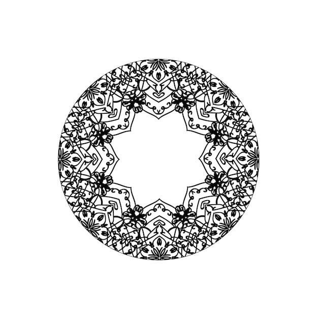 Hand drawn mandala decoration in ethnic oriental doodle ornament