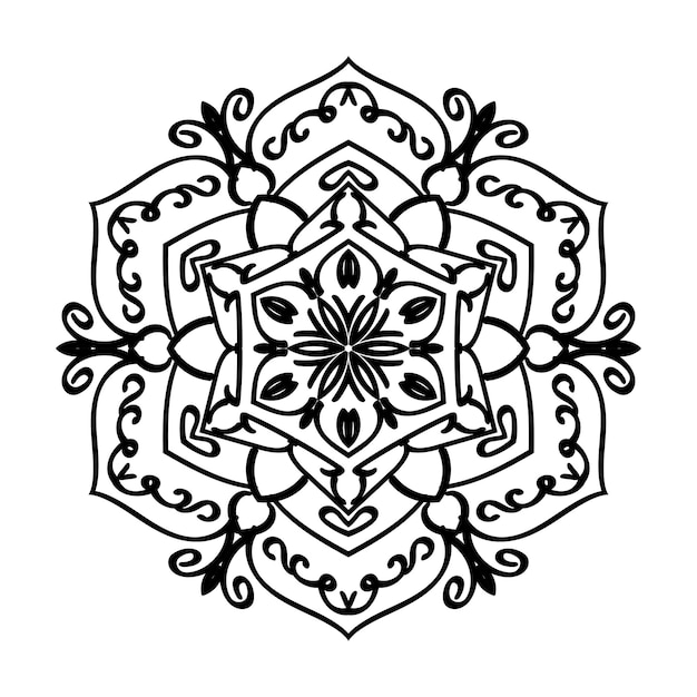 Hand drawn mandala decoration in ethnic oriental doodle ornament