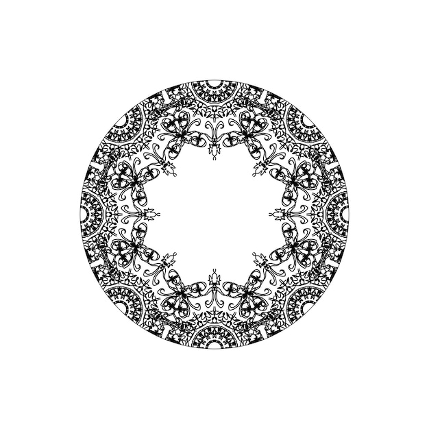 Hand drawn mandala decoration in ethnic oriental doodle ornament