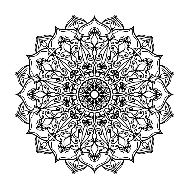 Hand drawn mandala decoration in ethnic oriental doodle ornament