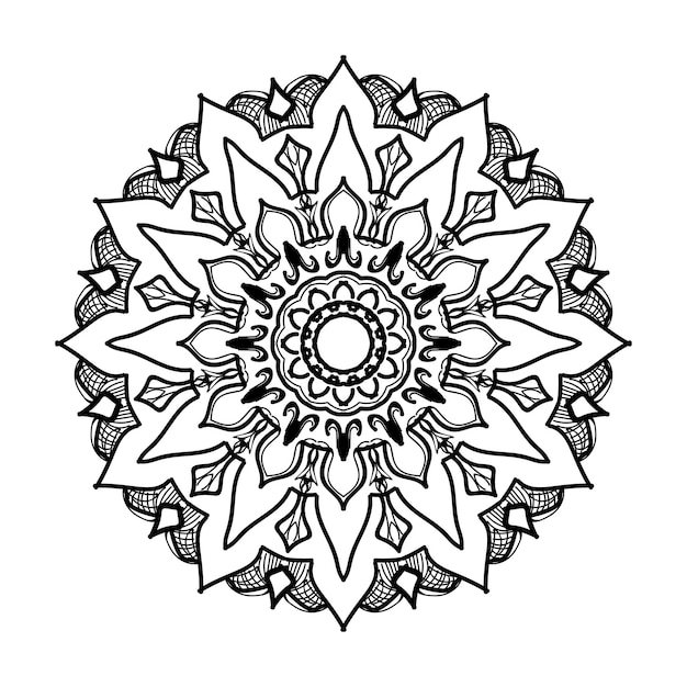 Hand drawn mandala decoration in ethnic oriental doodle ornament