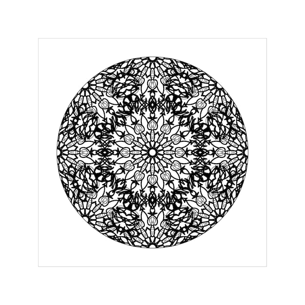 Hand drawn mandala decoration in ethnic oriental doodle ornament