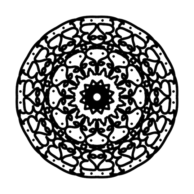 Hand drawn mandala decoration in ethnic oriental doodle ornament