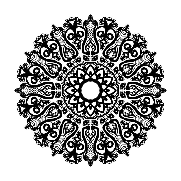 Hand drawn mandala decoration in ethnic oriental doodle ornament