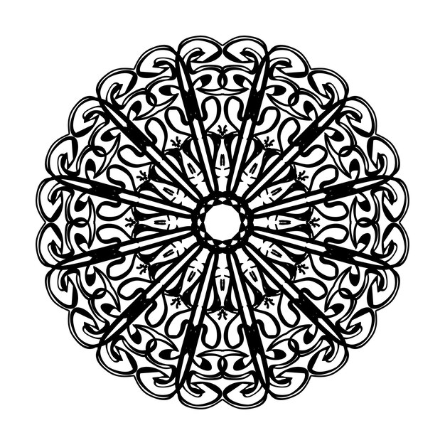 Decorazione mandala disegnata a mano in ornamento etnico orientale