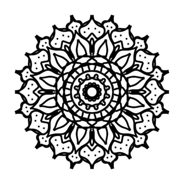 Decorazione mandala disegnata a mano in ornamento etnico orientale