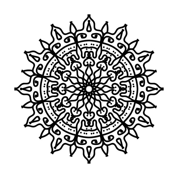 Hand drawn mandala decoration in ethnic oriental doodle ornament