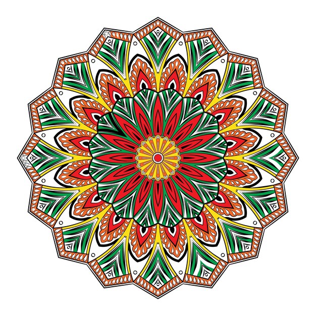 Vector hand drawn mandala in geometric shape