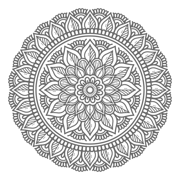 Concetto decorativo dell'illustrazione disegnata a mano della mandala