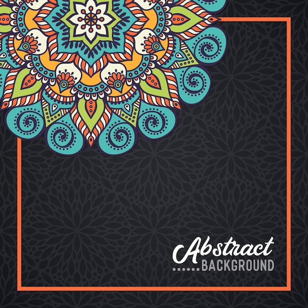 Hand-drawn mandala on the watercolor background