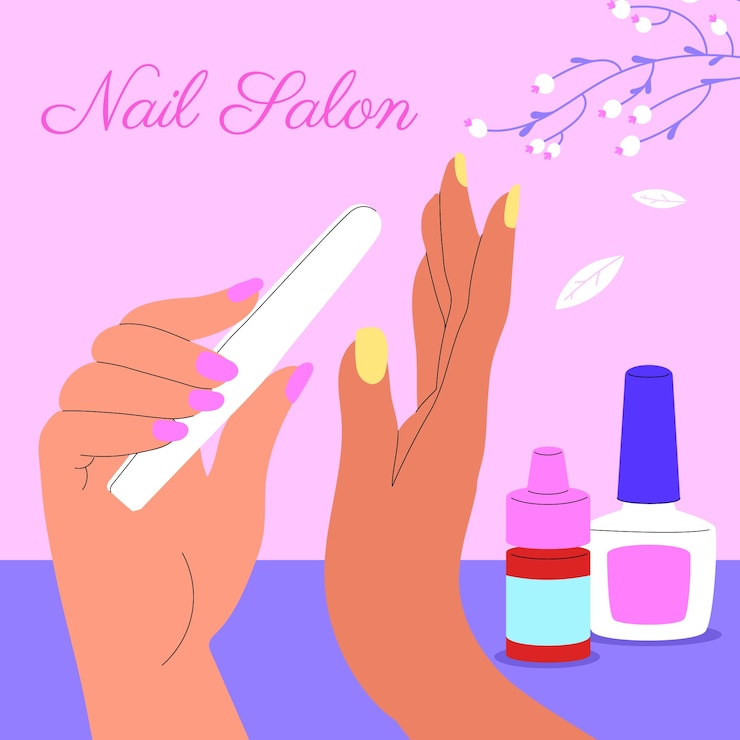 Vector hand drawn manicure illustration