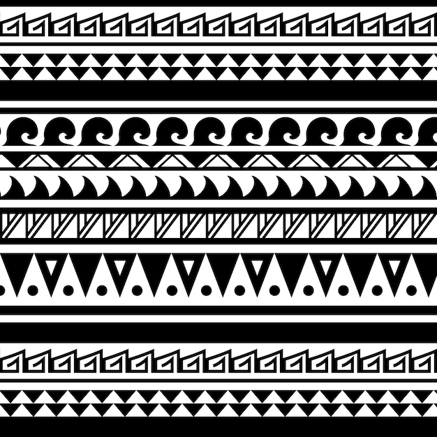 Vector hand drawn maori tattoo pattern design