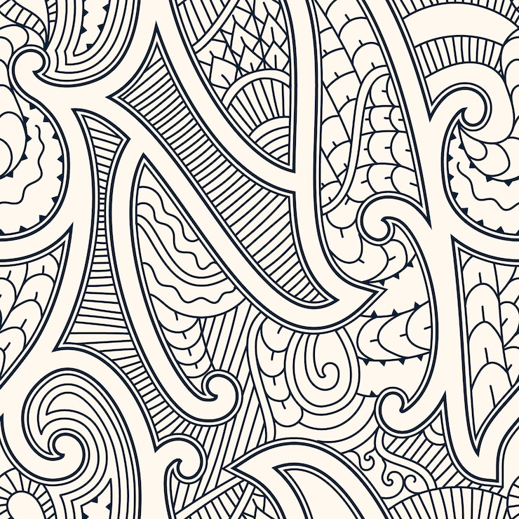 Vector hand drawn maori tattoo pattern