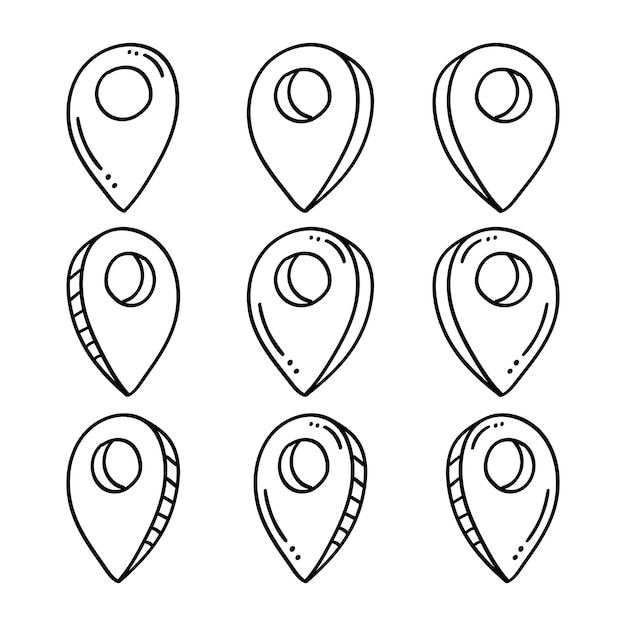 Vector hand drawn map pin sign location icon perfect for use in any design project related to maps