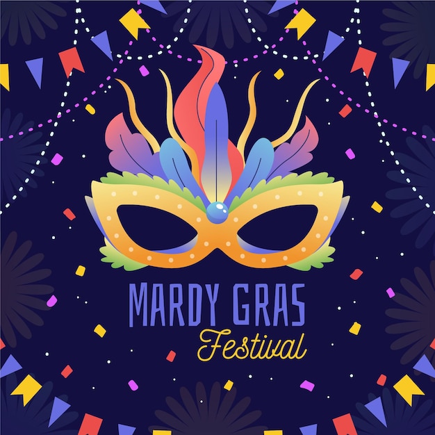 Vector hand drawn mardi gras concept