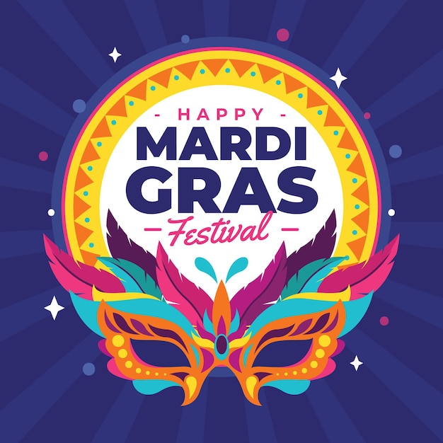 Hand drawn mardi gras concept