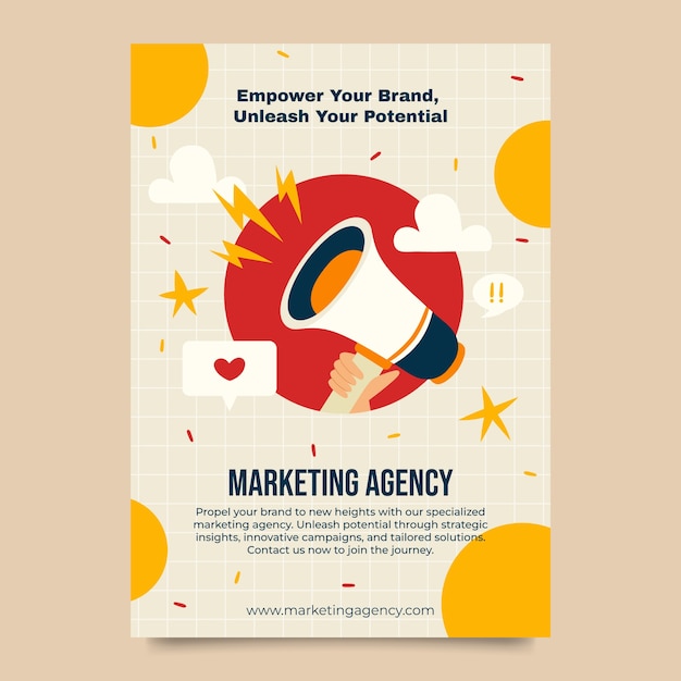 Vector hand drawn marketing agency template