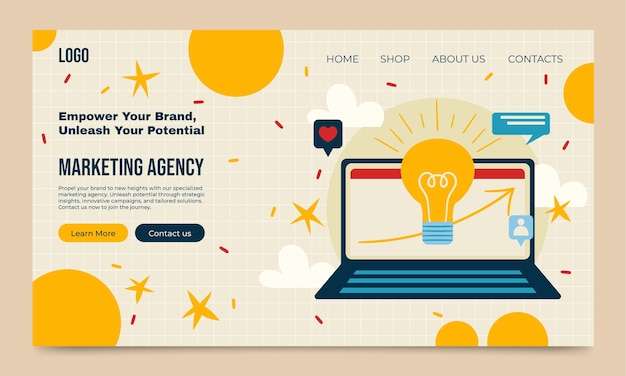 Hand drawn marketing agency template