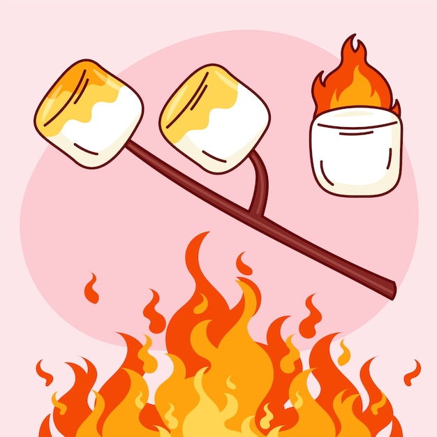 Vettore illustrazione di marshmallow disegnata a mano