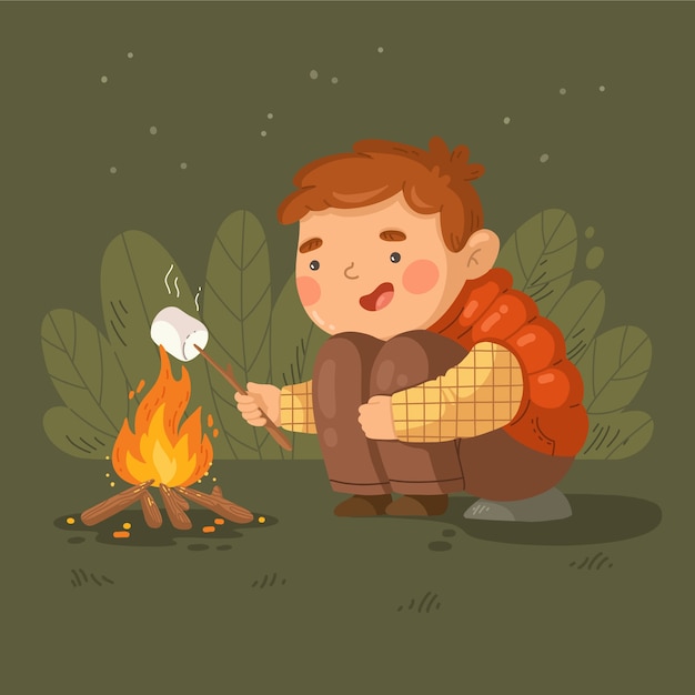 Vector hand drawn marshmallow illustration