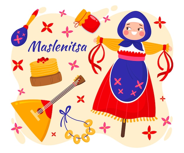 Hand drawn maslenitsa illustration