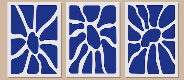 Vettore illustrazione disegnata a mano in stile fiore matisse