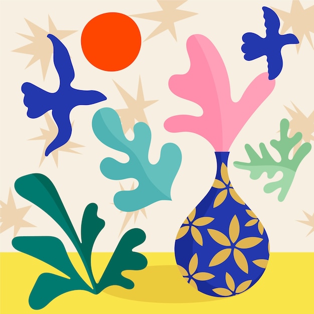 Hand drawn matisse style illustration