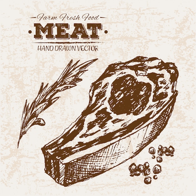 Hand drawn meat products