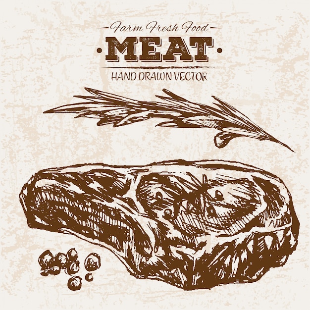 Hand drawn meat products