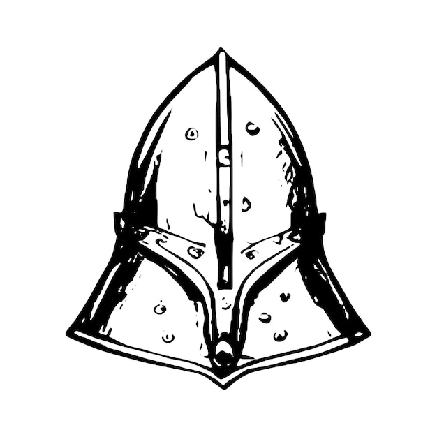 Hand drawn a medieval helmet