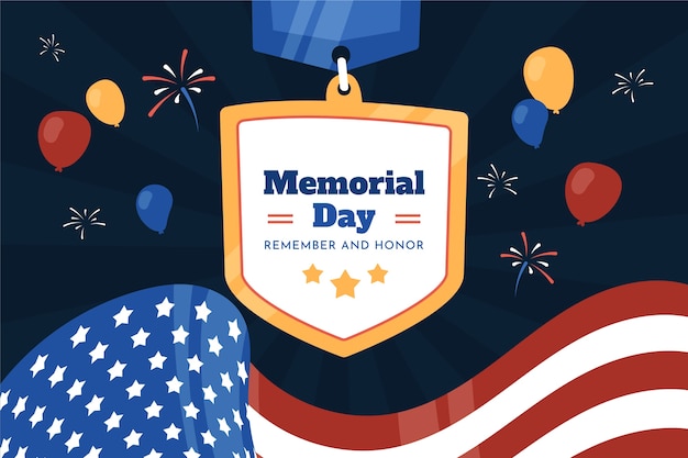 Hand drawn memorial day background