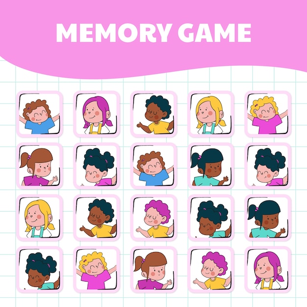 Hand drawn memory game card