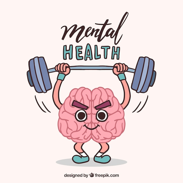 Vector hand drawn mental health concept