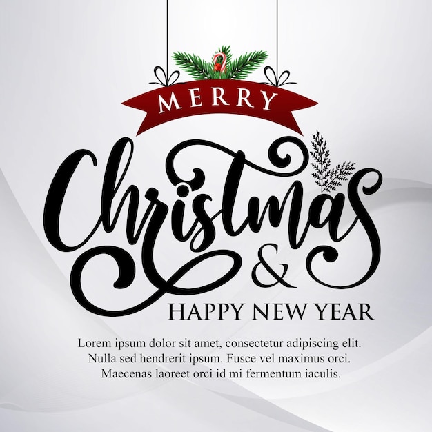 Vector hand drawn merry christmas banner template