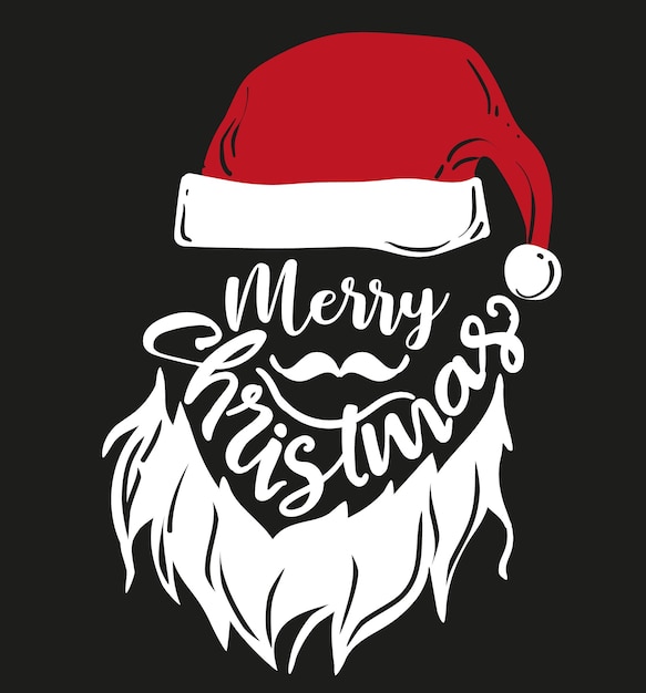 hand drawn Merry Christmas Santa Claus vector illustration