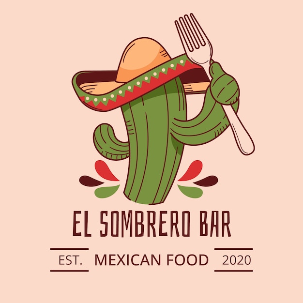 Hand drawn mexican bar logo