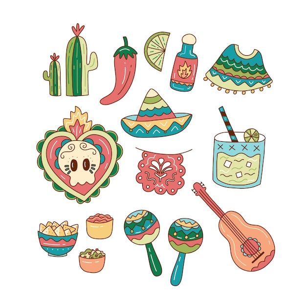 Vector hand drawn mexican element