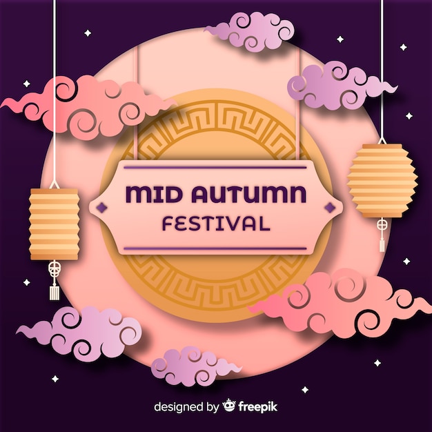 Vector hand drawn mid autumn festival