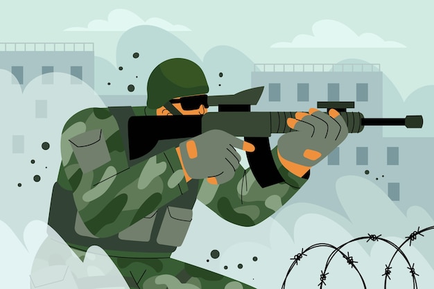 Ручно нарисованный военный фон