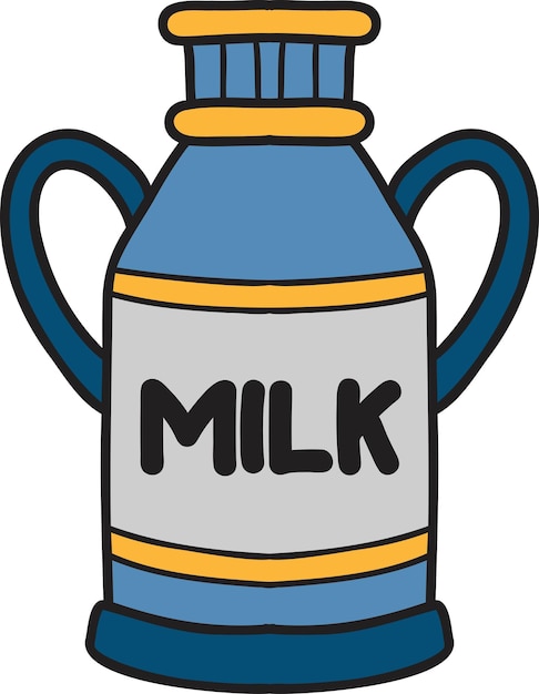 Hand drawn milk bucket illustration