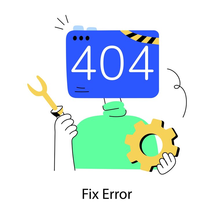 Vector a hand drawn mini illustration of fix error