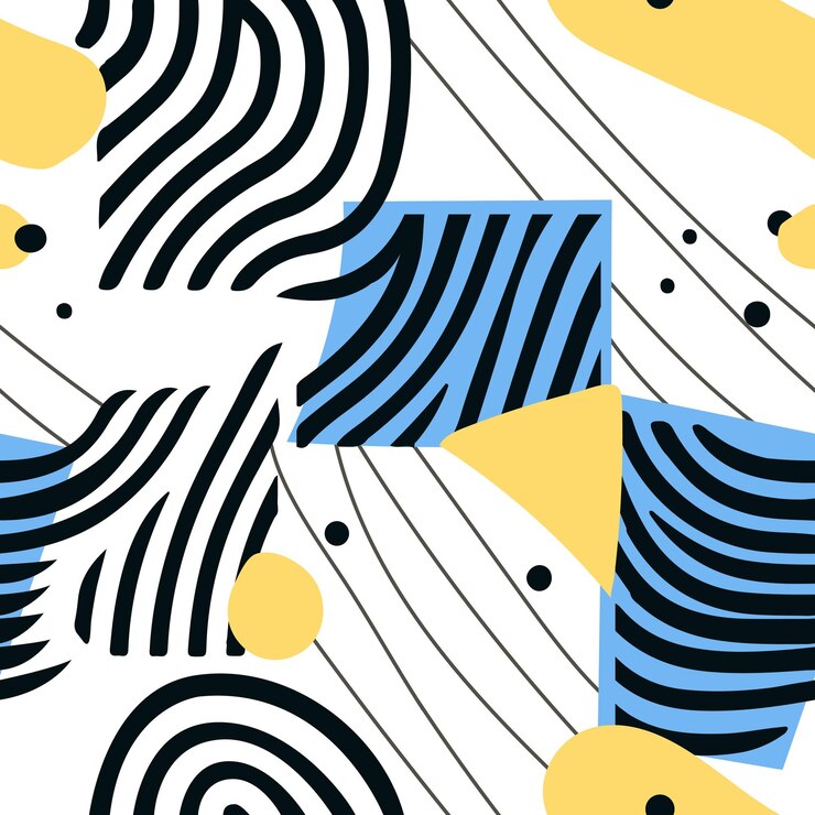Vector hand drawn minimal abstract organic shapes pattern fashionable template for textile web banners