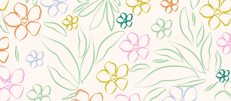 Vector hand drawn minimal abstract organic shapes pattern