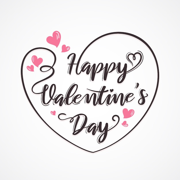 Hand drawn minimal valentine's day lettering background