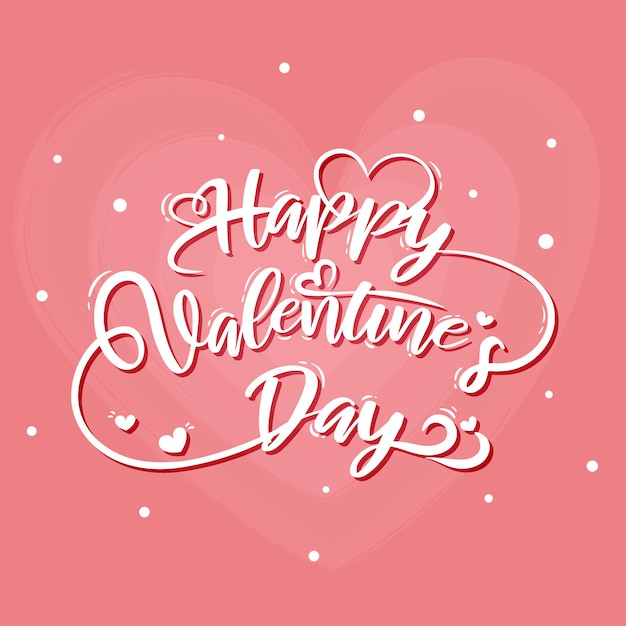 Hand drawn minimal valentine's day lettering background